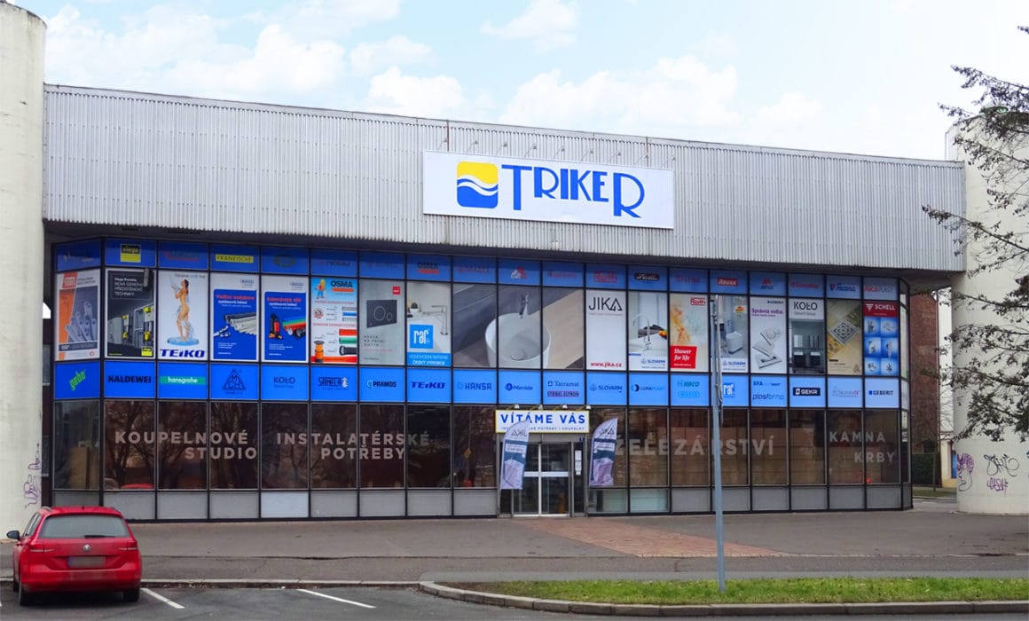 Triker - instalatérské potřeby - design a polep obhchodu - Hradec Králové