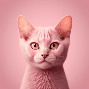 Tisíciletá růžová Midjourney obrázek tisícileté růžové kočky