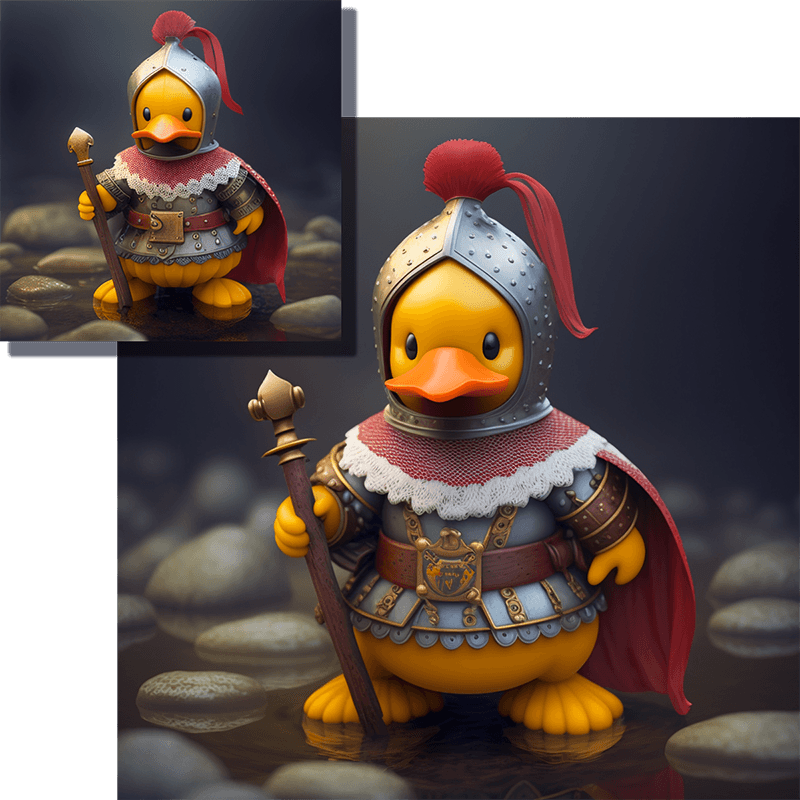 MJ_Upscaler_Regular Upscaler prompt: adorable rubber duck medieval knight