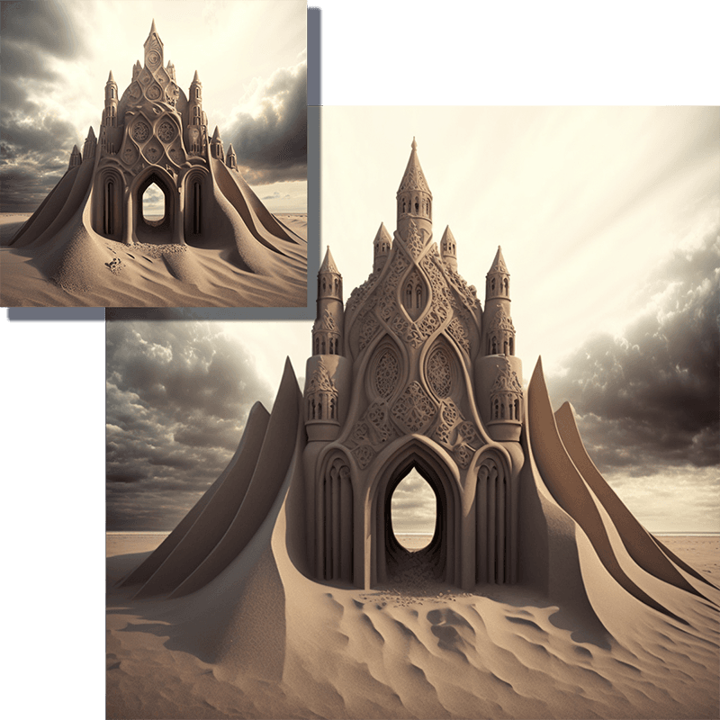 MJ_Upscaler_Regular2 Upscaler Midjourney prompt: sand cathedral