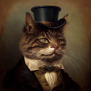 Midjourney obrázek kočky z roku 1800s