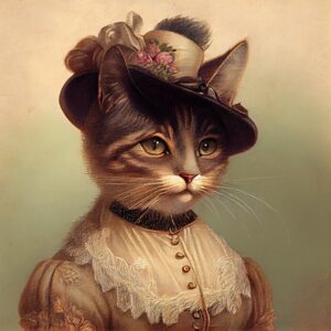 Midjourney obrázek kočky z roku 1900
