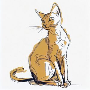Příklad Obrázek slepého obrysového náčrtu kočky