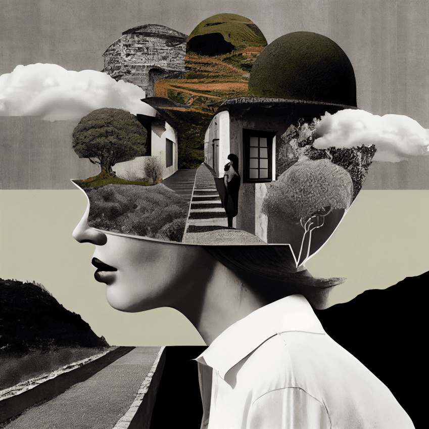 high_contrast podnět promt vysoce kontrastní surrealistická koláž Midjourney v 4
