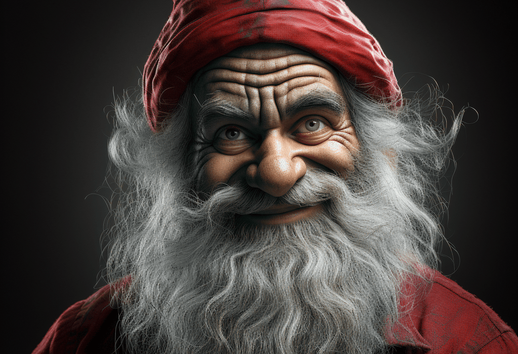 Taťka Šmoula jako realistický člověk vygenerovaný pomocí umělé inteligence a doupravený ve Photoshopu.