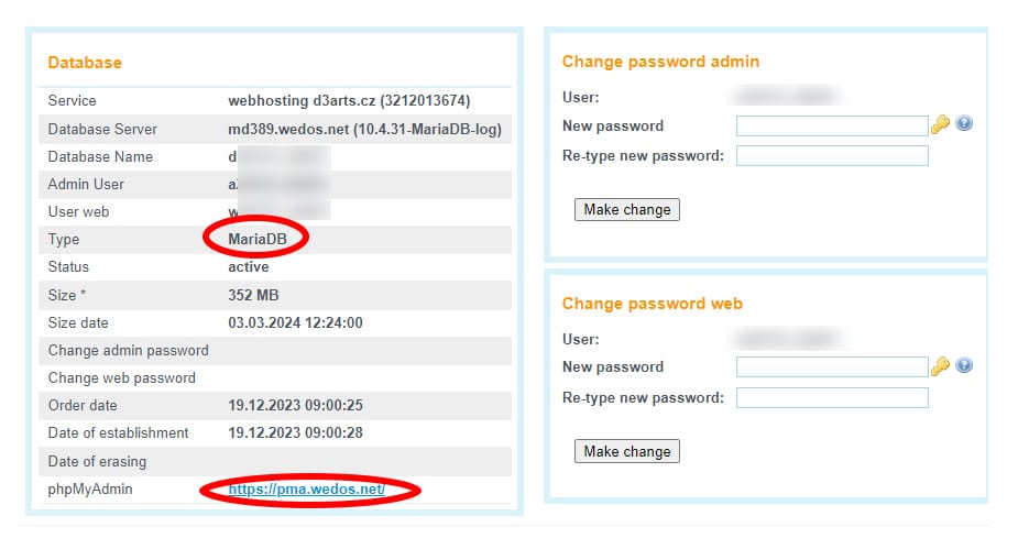 1_stahnutiDatabazeWedos Wedos detail webhostingu - SQL Databáze