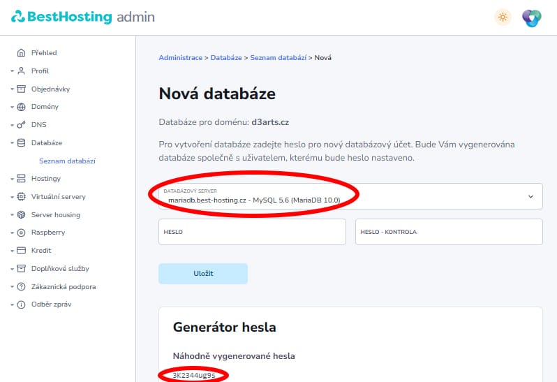 BH2_bestHosting_Databáze BestHosting.cz - vytvoření SQL databáze MAriaDB