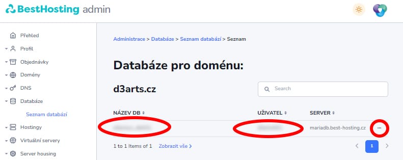 BH4_bestHosting_Databáze BestHosting.cz - SQL databáze přidat nebo upravit databázi