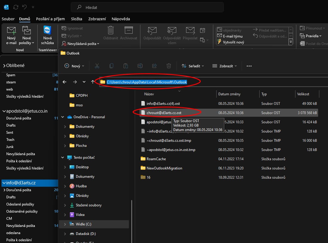 datovy-soubor-emalu-ms-outlook-2021_4 Cesta k datovému souboru emailu MS Outlook 2021