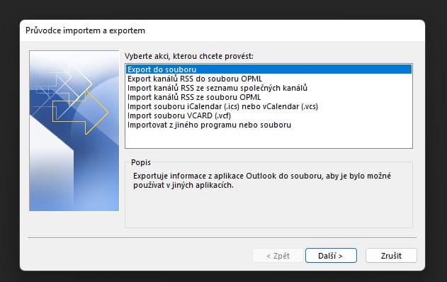 export-archivu-emailu-pst-zaloha-mailu-ms-outlook_3 Archivace emailu do záložního datového souboru *.PST