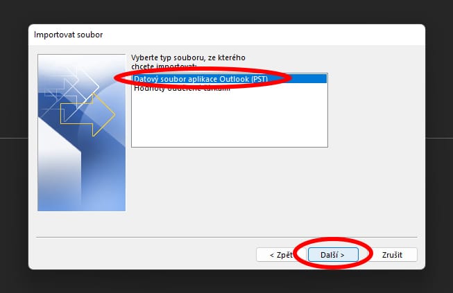 importovat_pst_zalozni_soubor_archiv_microsoft_outlook_2021_pruvodce_2 Průvodce importem PST záložního souboru (archivu) do nového emailu.