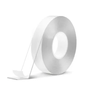 Pružná průhledná voděodolná oboustranná silikonová lepicí páska šířka 2 cm, tloušťka 1 mm a dlouhá 10 metrů.