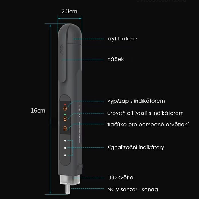Bezdotykový detektor napětí - popis