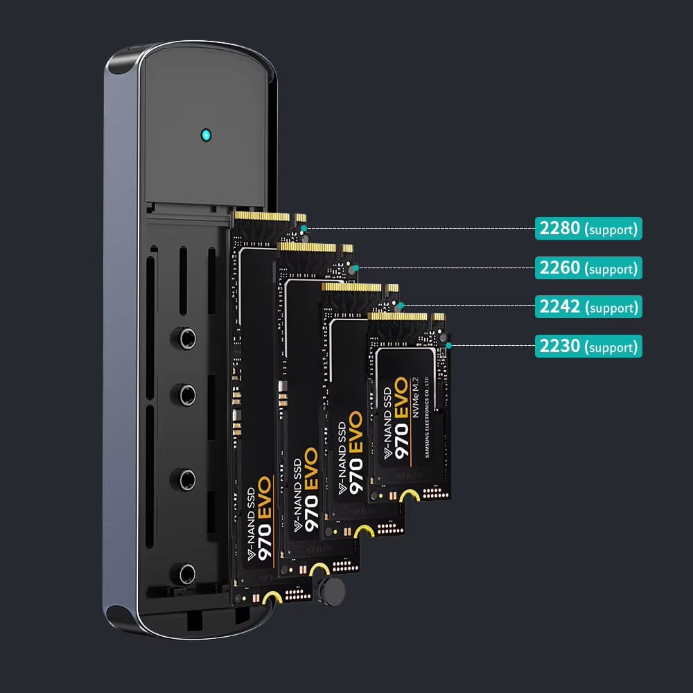 Yottamaster NVMe SATA SSD - dual protocol - šasi na disk 2280, 2260, 2242, 2230
