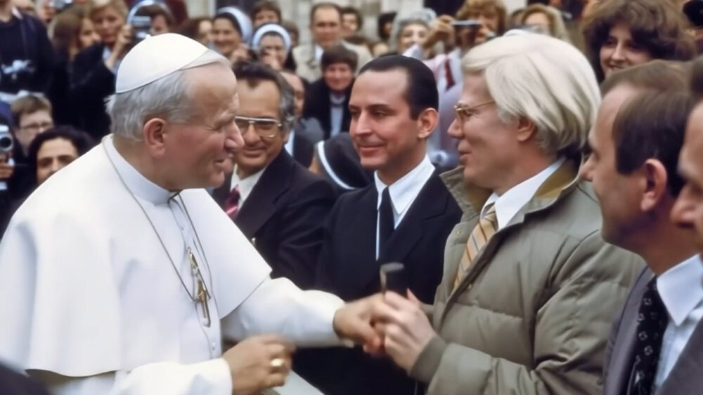 Andy Warhol with Pope