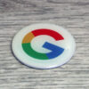 Droplet nálepka NFC hodnocenka pro recenze Google s tlustou epoxidovou průhlednou vrstvou a feritovým stíněním pro kovové povrchy. Vhodná na desky stolu apod.