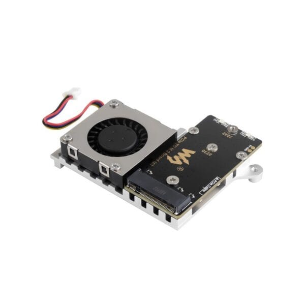 Adaptér PCIe na M.2 (E) pro Raspberry Pi 5 s ventilátorem