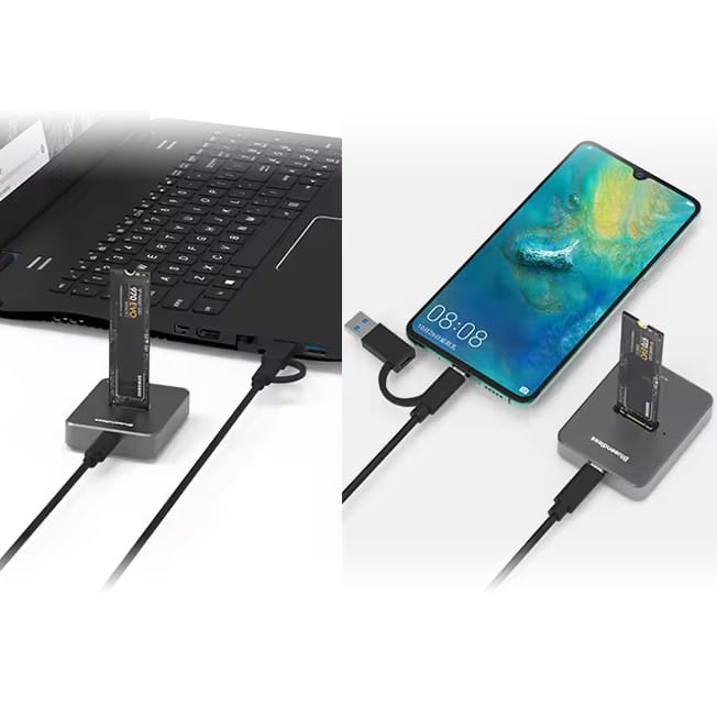 Dokovací stanice pro M.2 SATA a M.2 NVME SSD disk - Blueendless