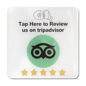 NFC recenzní plaketa pro Tripadvisor.com - přiložením telefonu