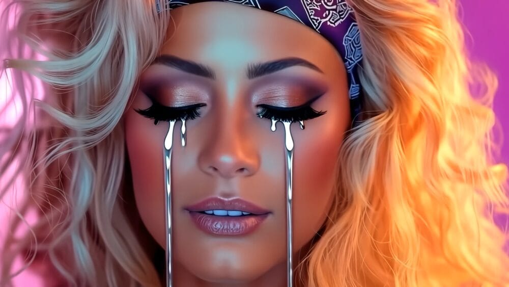 Tvář ženy se slzami