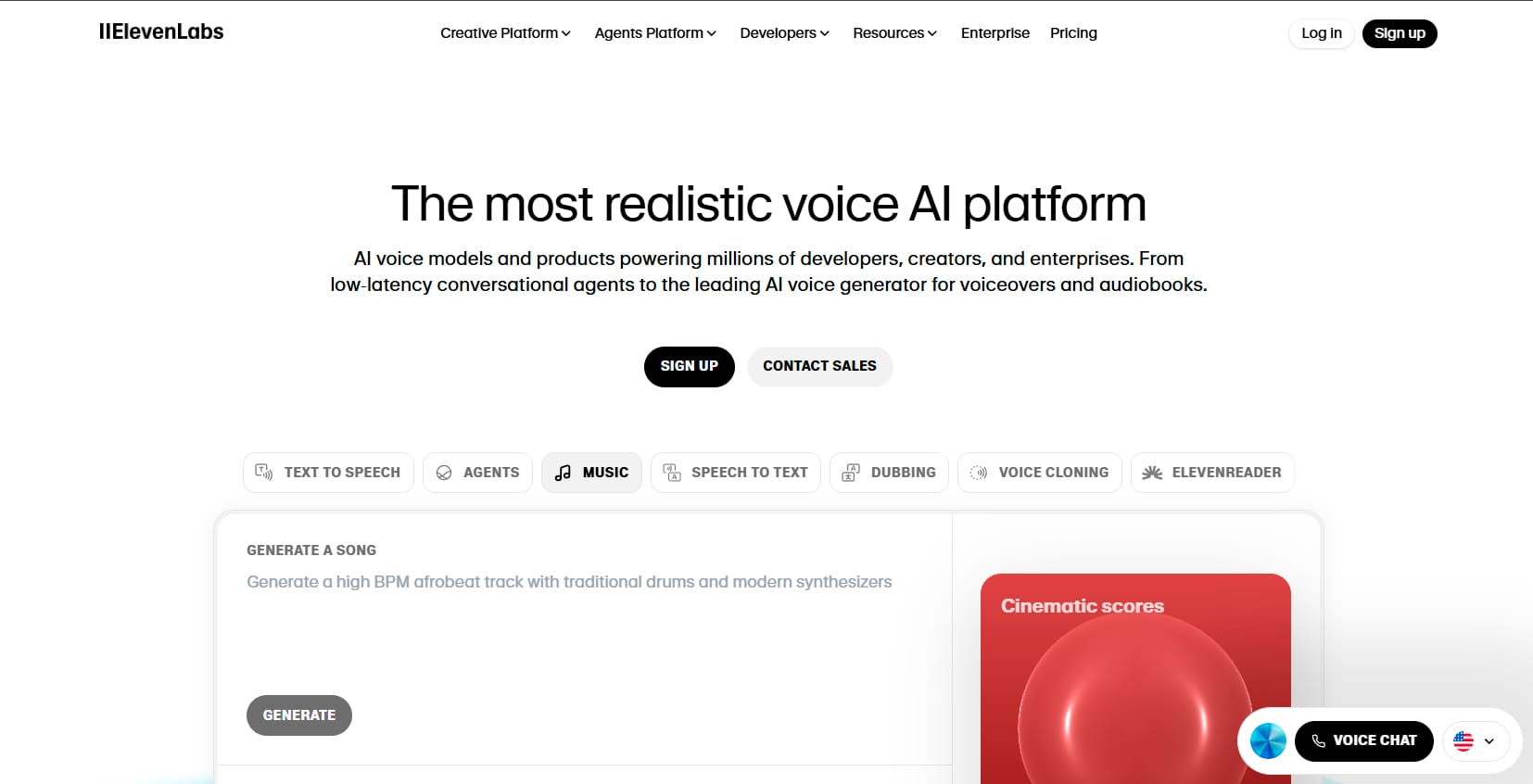 ElevenLbas má novou funkci generování hudby.