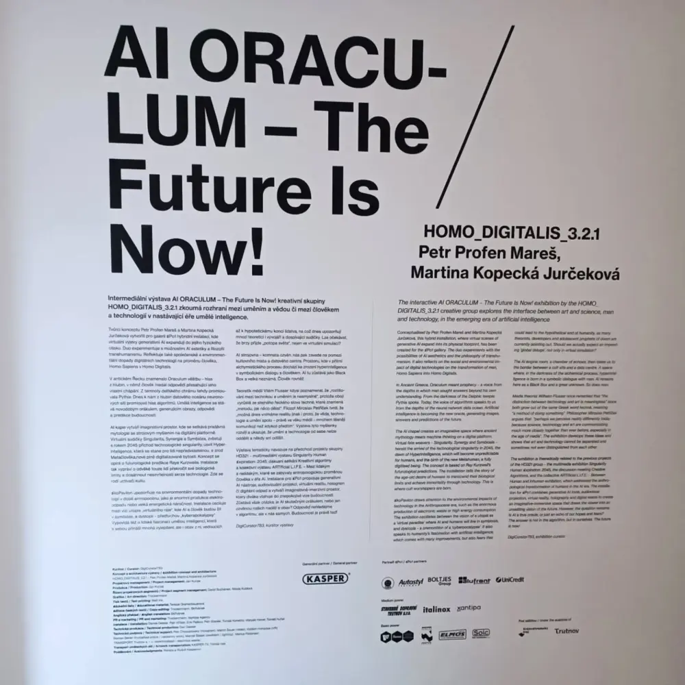 EPO1 Trutnov, výstava umělé inteligenceAI Oraclum