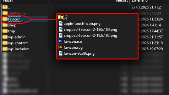 Favicon problem - vytvoření složky