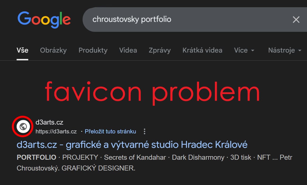 Favicon problem Google SERP - neukazuje se ikona - Wordpress