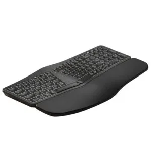 Ergonomická podsvícená bow klávesnice s opěrkou zápěstí - bezdrátová, USB-C napájení