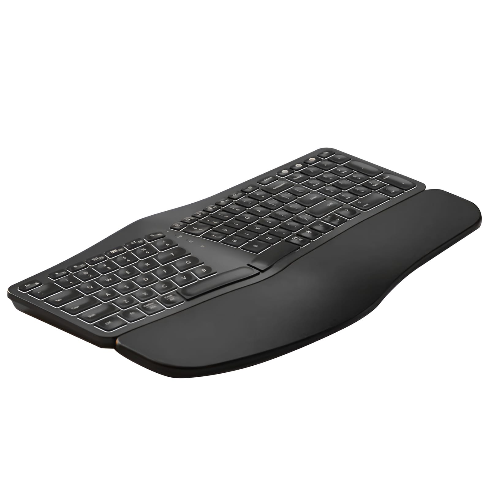 Ergonomická podsvícená bow klávesnice s opěrkou zápěstí - bezdrátová, USB-C napájení