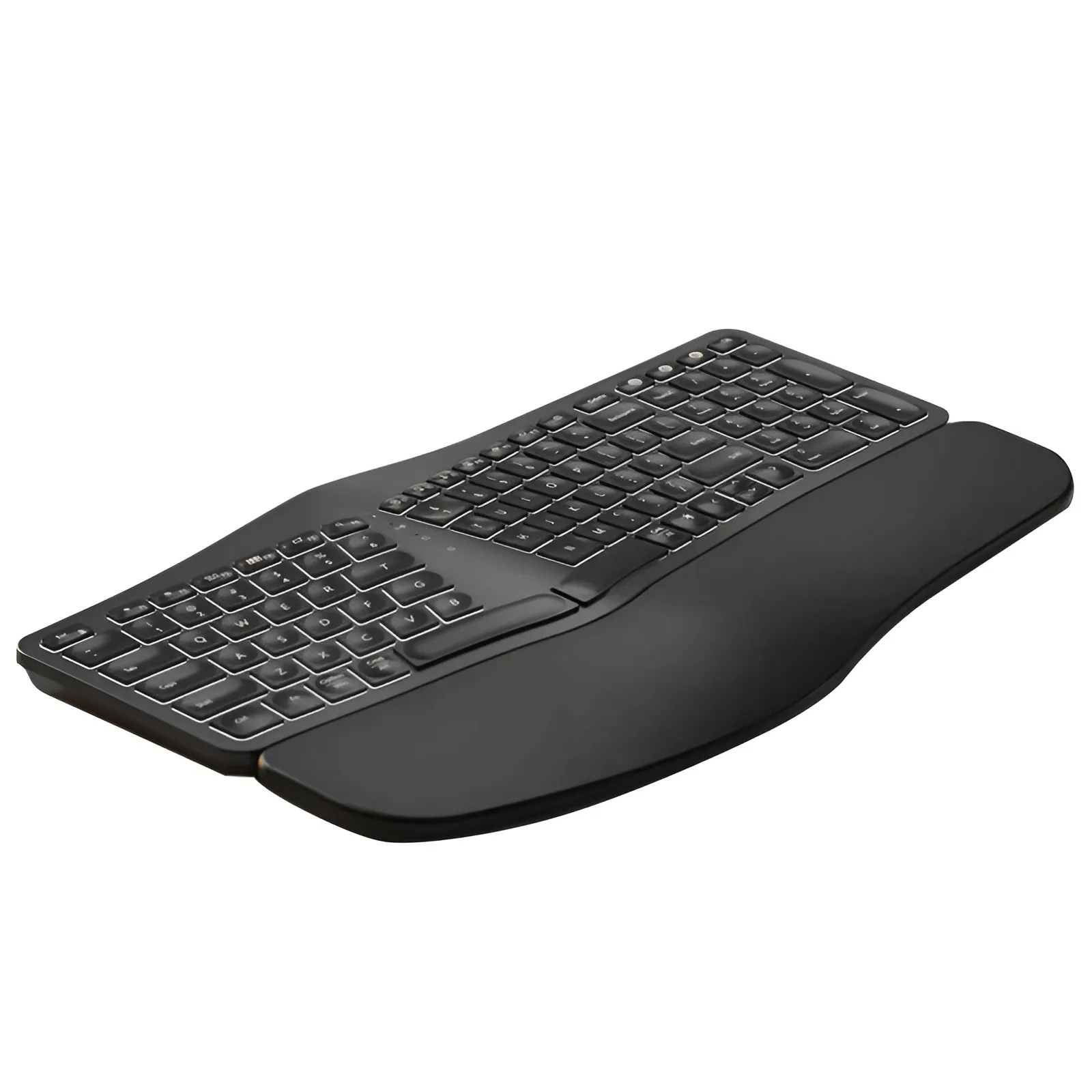 Ergonomická podsvícená bow klávesnice s opěrkou zápěstí - bezdrátová, USB-C napájení