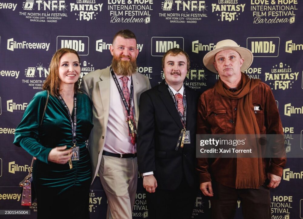Islanďané na filmovém festivalu: Producenti filmu Ótti (Strach), Dögg Gudnadóttir a Svavar Thór Einarsson, a otec se synem Roman Ægir a Fjölnir.