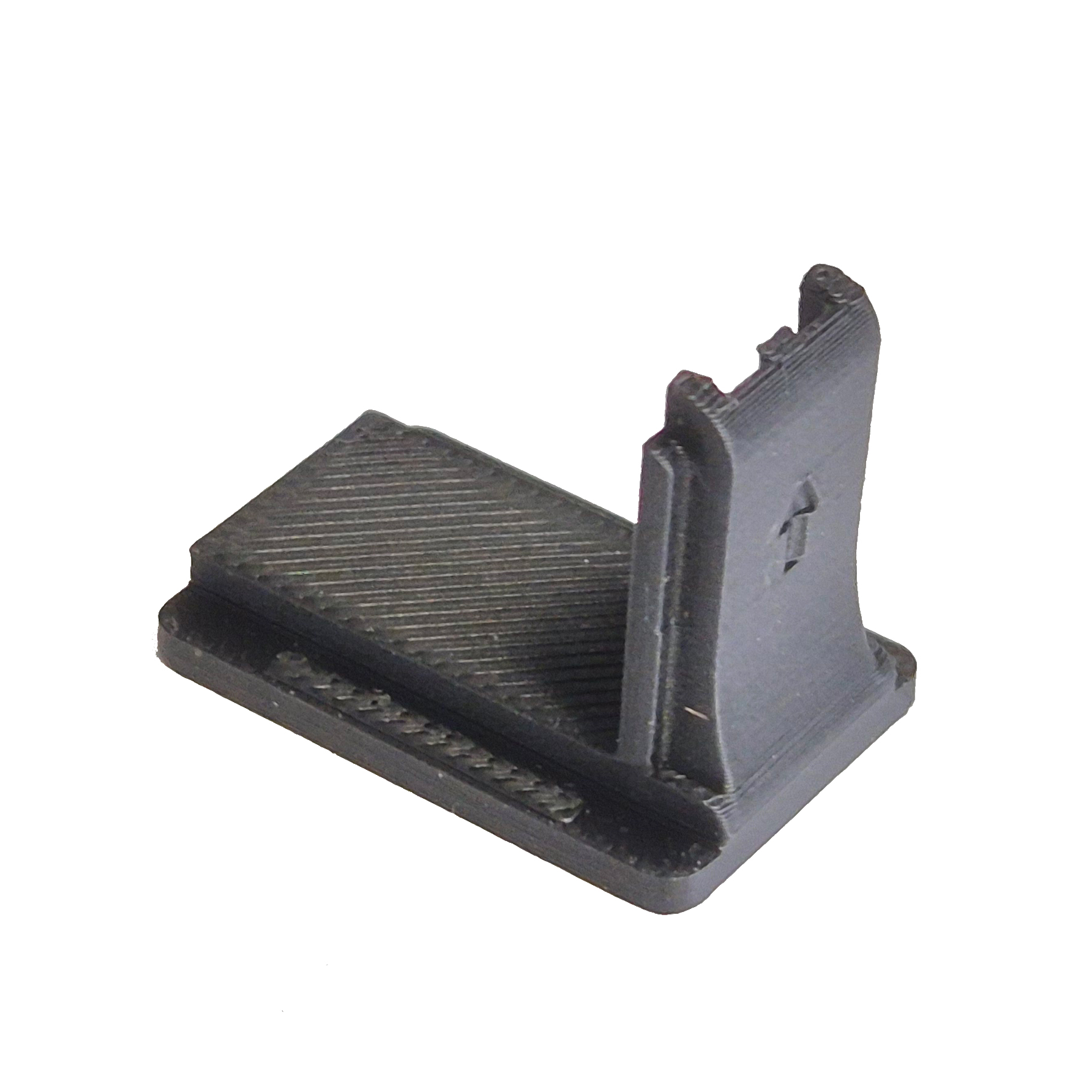 Černý pevný 3D tištěný držák pro DJI Mic 1 bez rotačního kloubu.
