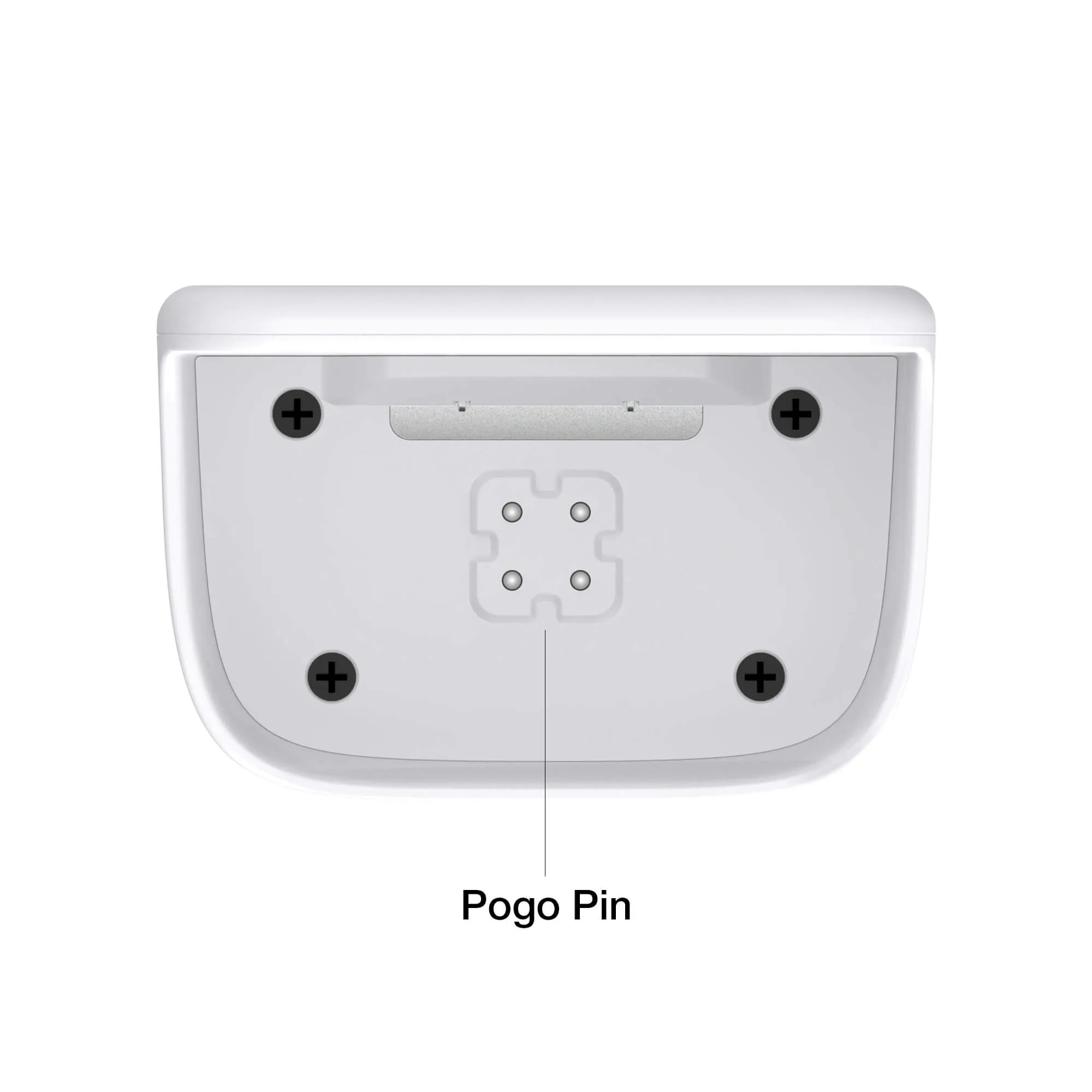 Pogo pin nabíjecí kontakty uvnitř kapsy Pocket AIBI od Living AI.
